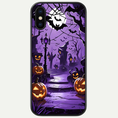 Pumpkin Patch Halloween Glass Case For iPhone X by Custom World