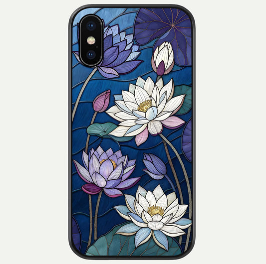 Purple Lotus Stained Glass Case For iPhone X by Custom World