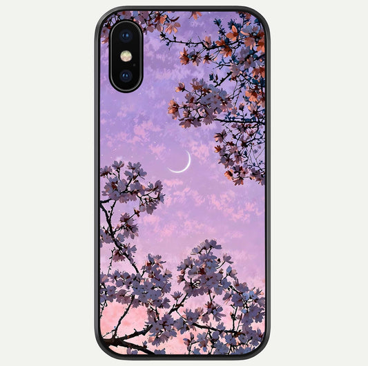 Purple Serenity Moon Glass Case For iPhone X by Custom World