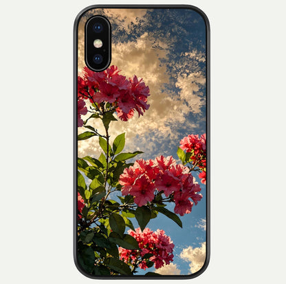 Red Bloom Skies Glass Case For iPhone X by Custom World