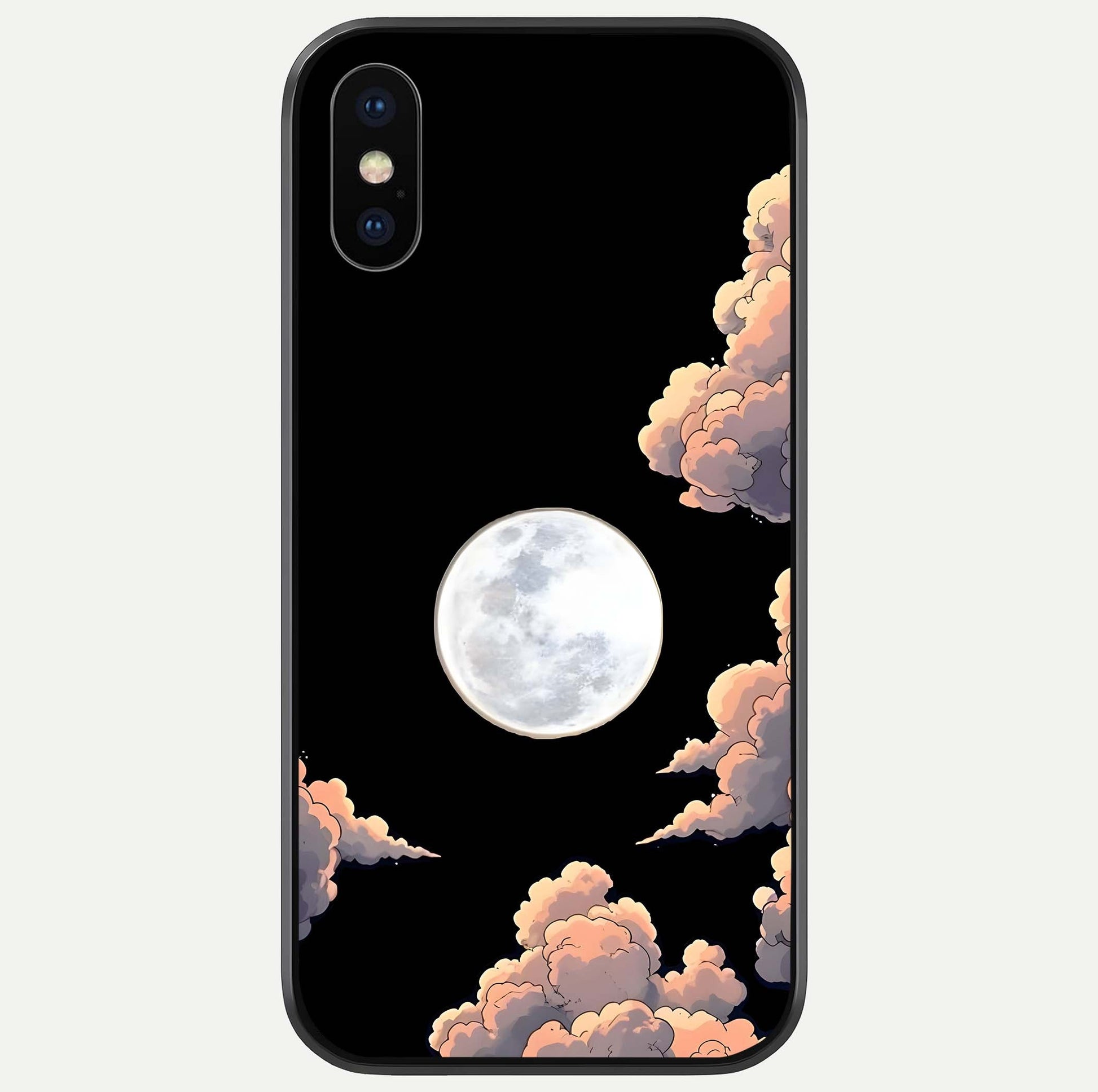 Shade Cloud Moon Glass Case For iPhone X by Custom World
