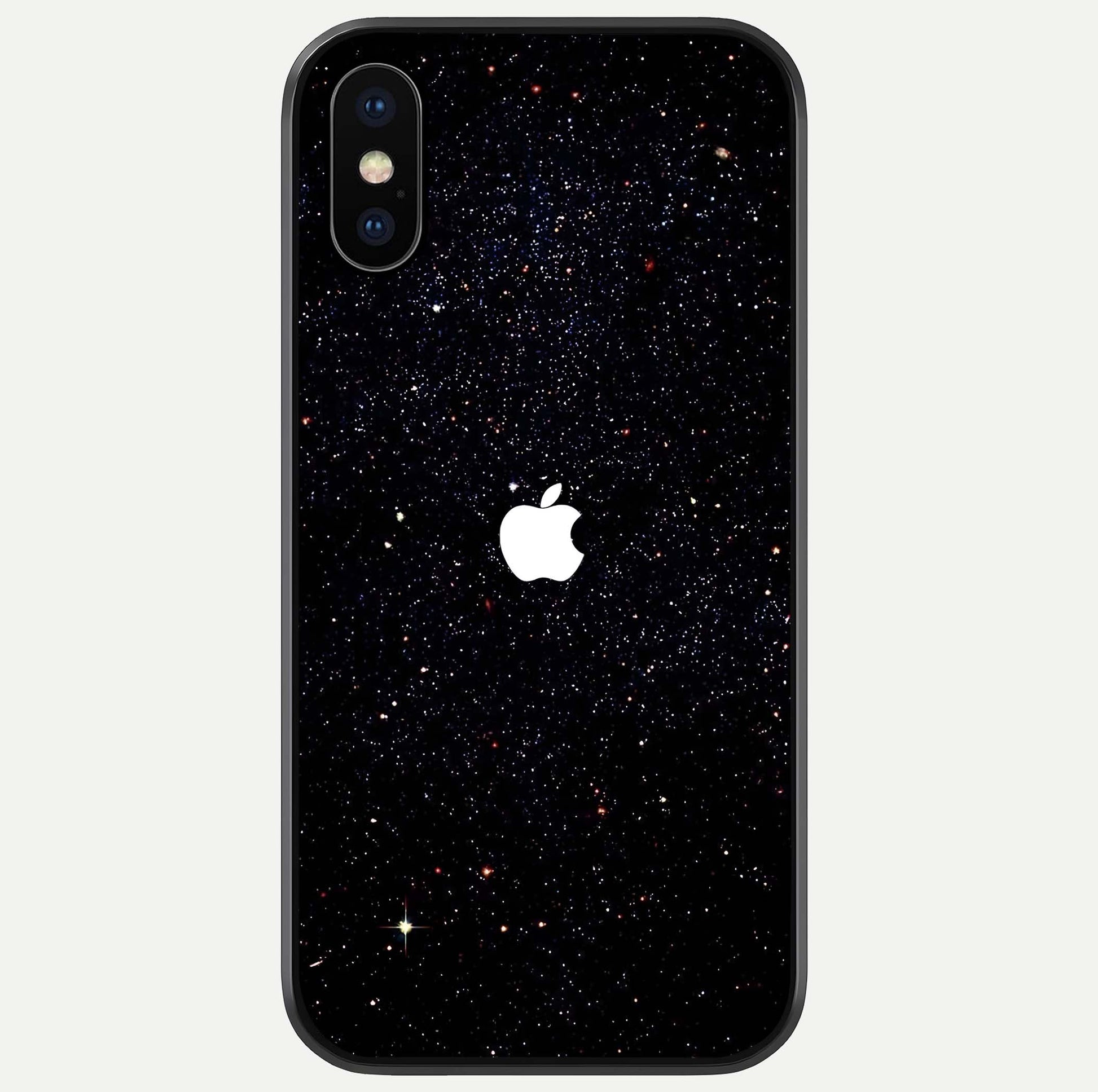 Starry Apple Galaxy Glass Case For iPhone X by Custom World