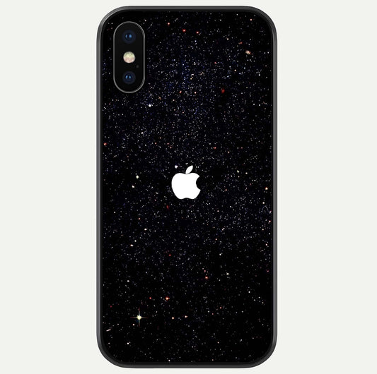 Starry Apple Galaxy Glass Case For iPhone X by Custom World