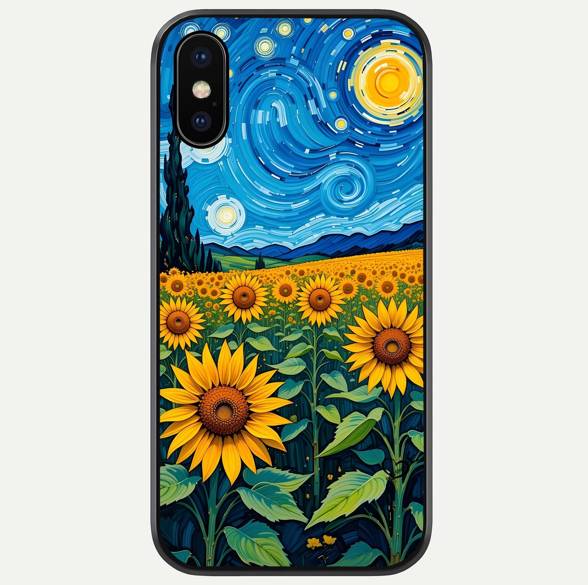 Starry Sunflower Dreams Glass Case For iPhone X by Custom World