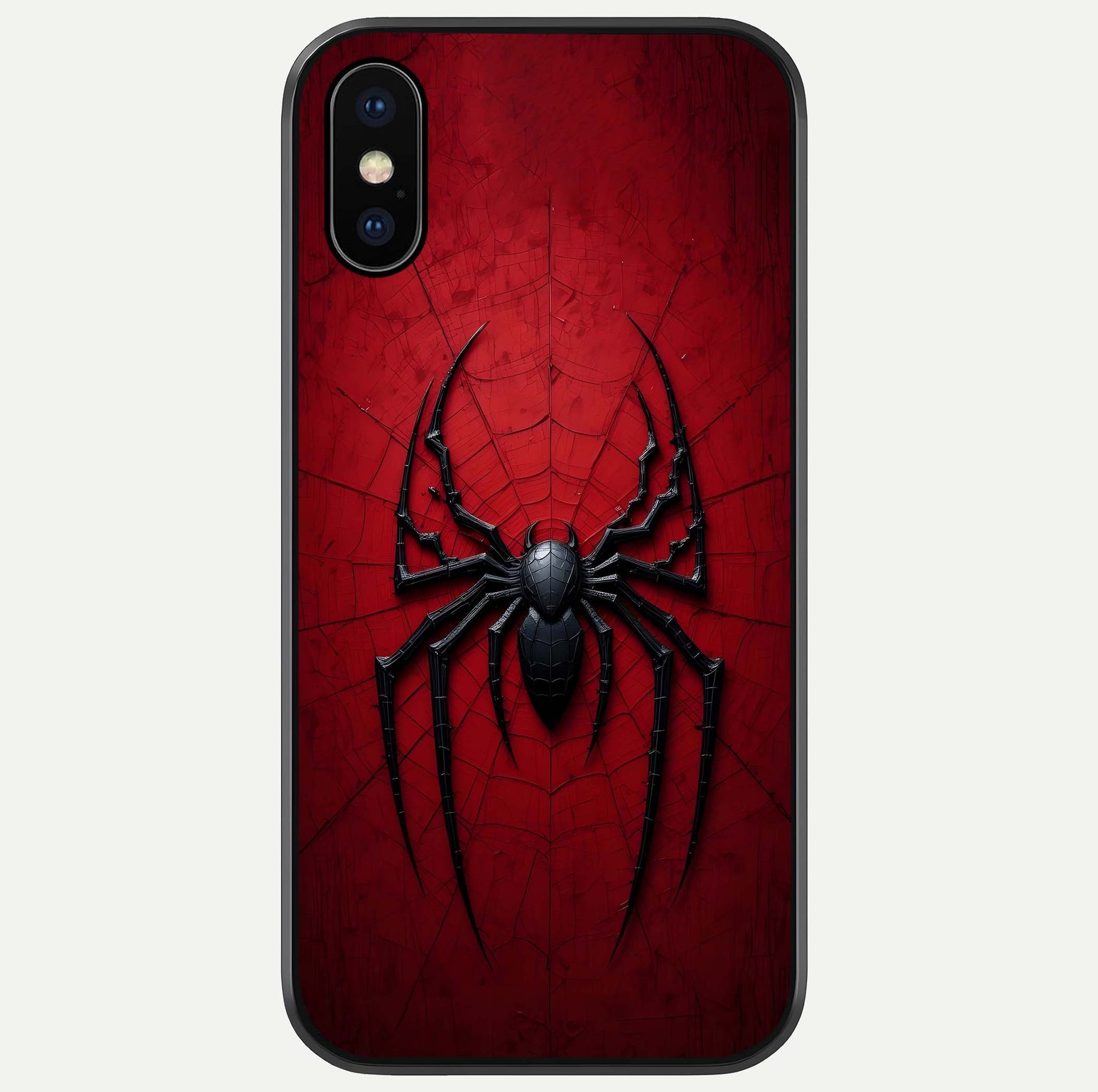 Superhero Web Emblem Glass Case For iPhone X by Custom World