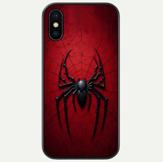 Superhero Web Emblem Glass Case For iPhone X by Custom World