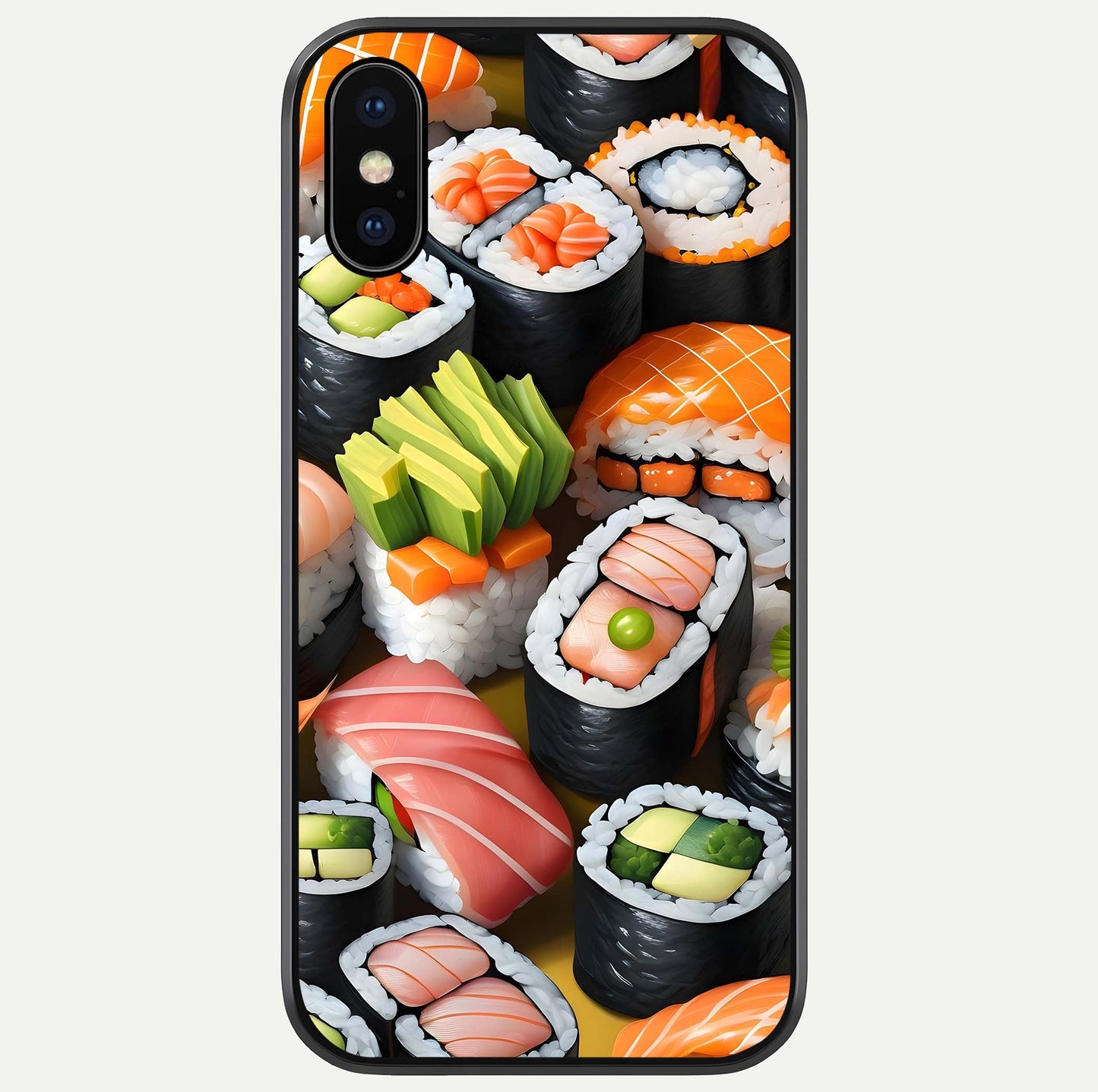 Sushi Food Pattern Glass Case For iPhone X by Custom World