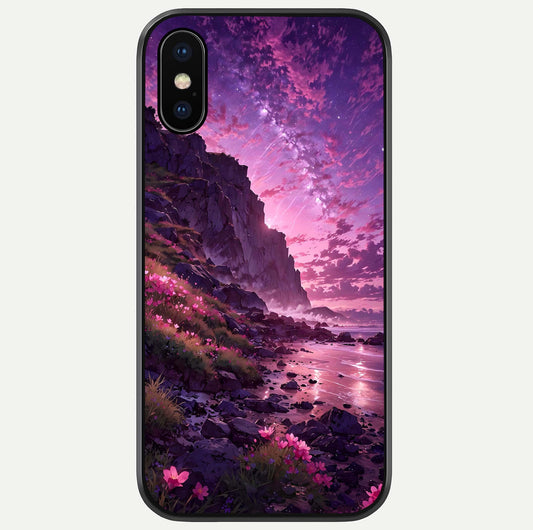 Twilight Blossom Coast Glass Case For iPhone X by Custom World