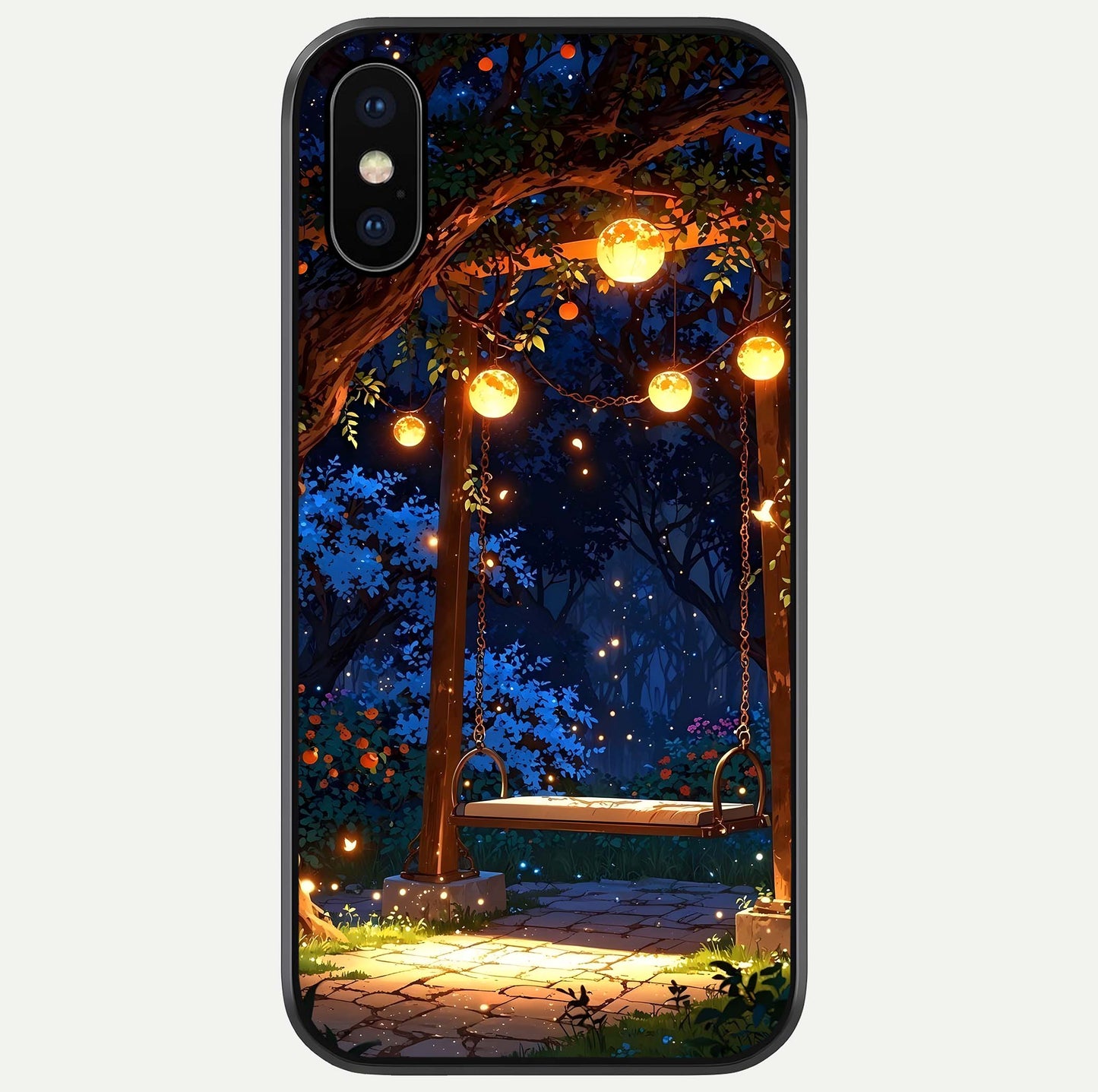 Twilight Garden Swing Glass Case For iPhone X by Custom World