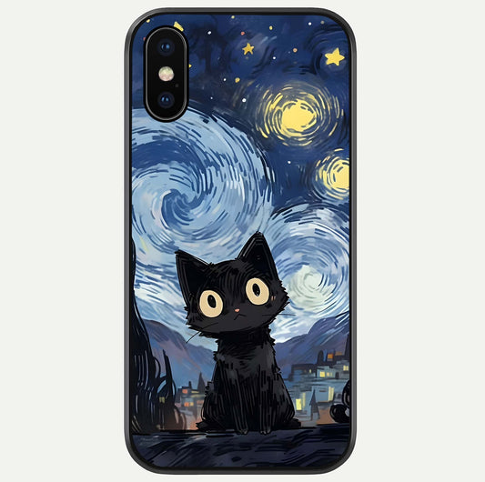 Van Gogh Cat Glass Case For iPhone X by Custom World