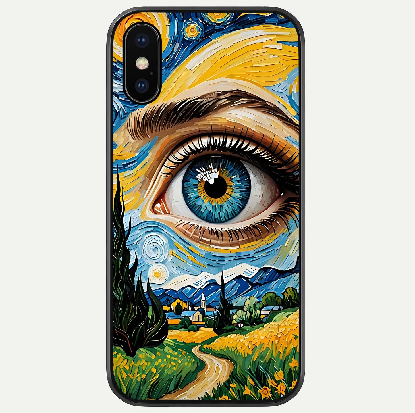 Van Gogh Eye Glass Case For iPhone 16 Pro by Custom World