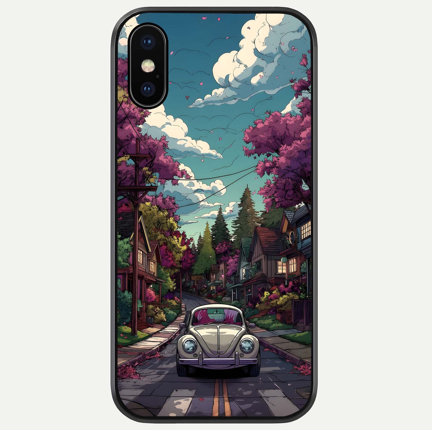 Vintage Street Drive Glass Case For iPhone X by Custom World
