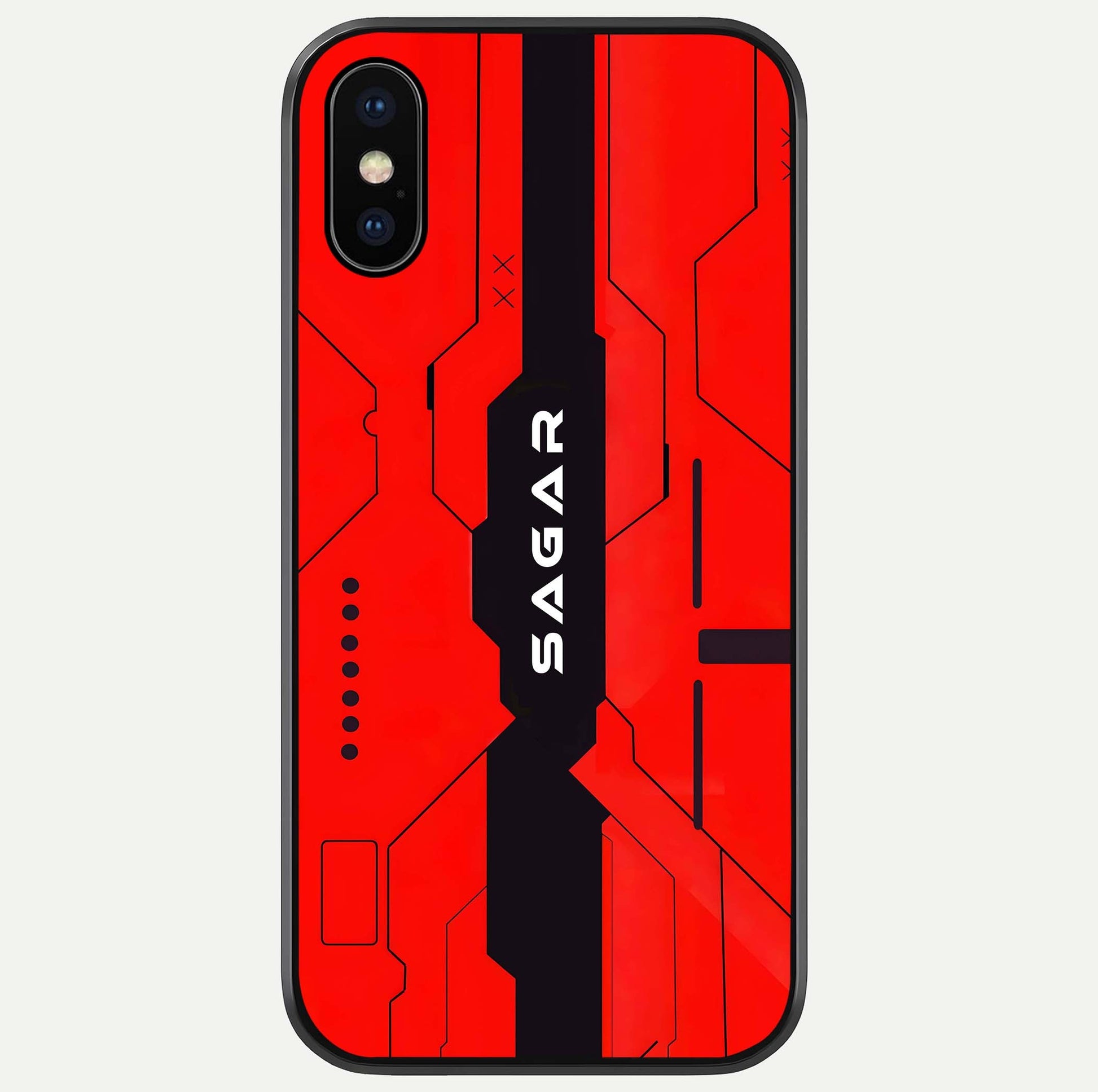 Voltage Rise CYBERPUNK Custom Name Glass Case For iPhone X by Custom World