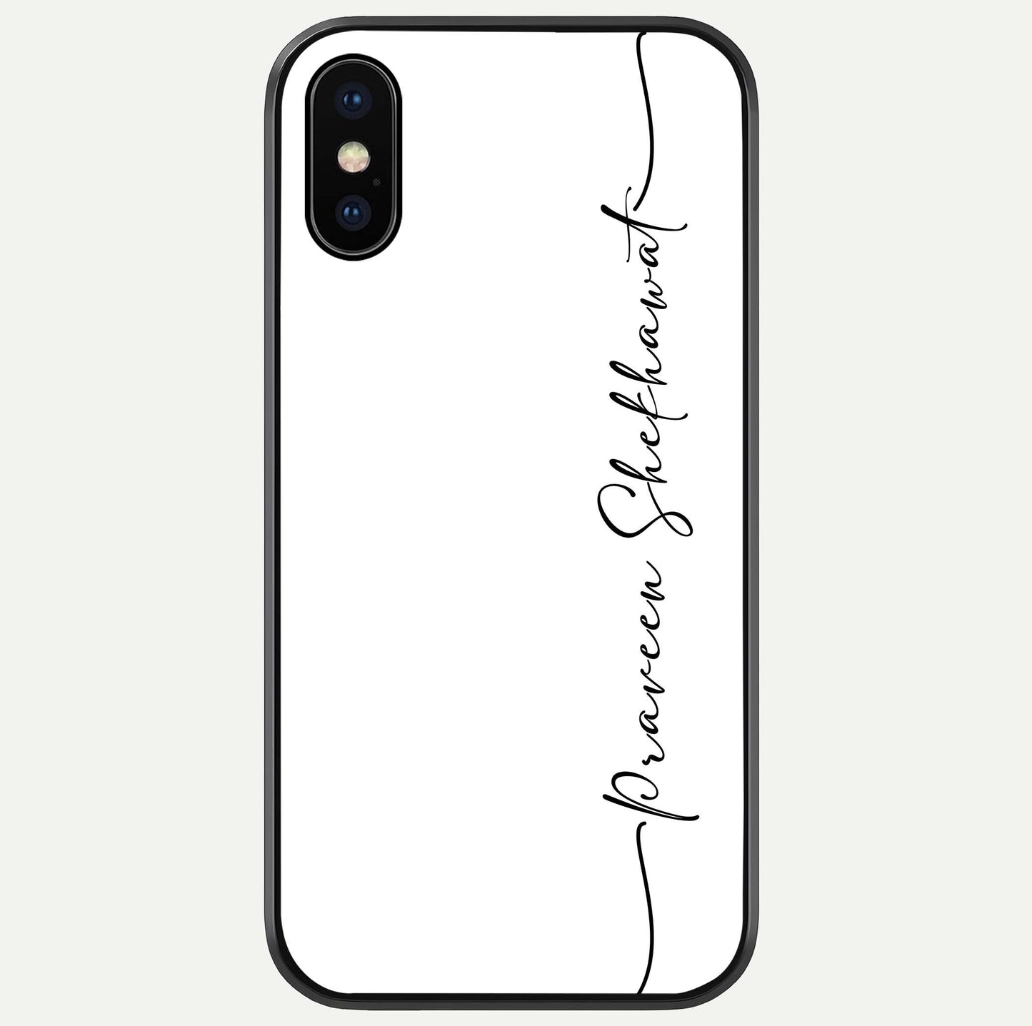 White Tune Custom Name Glass Case For iPhone X by Custom World
