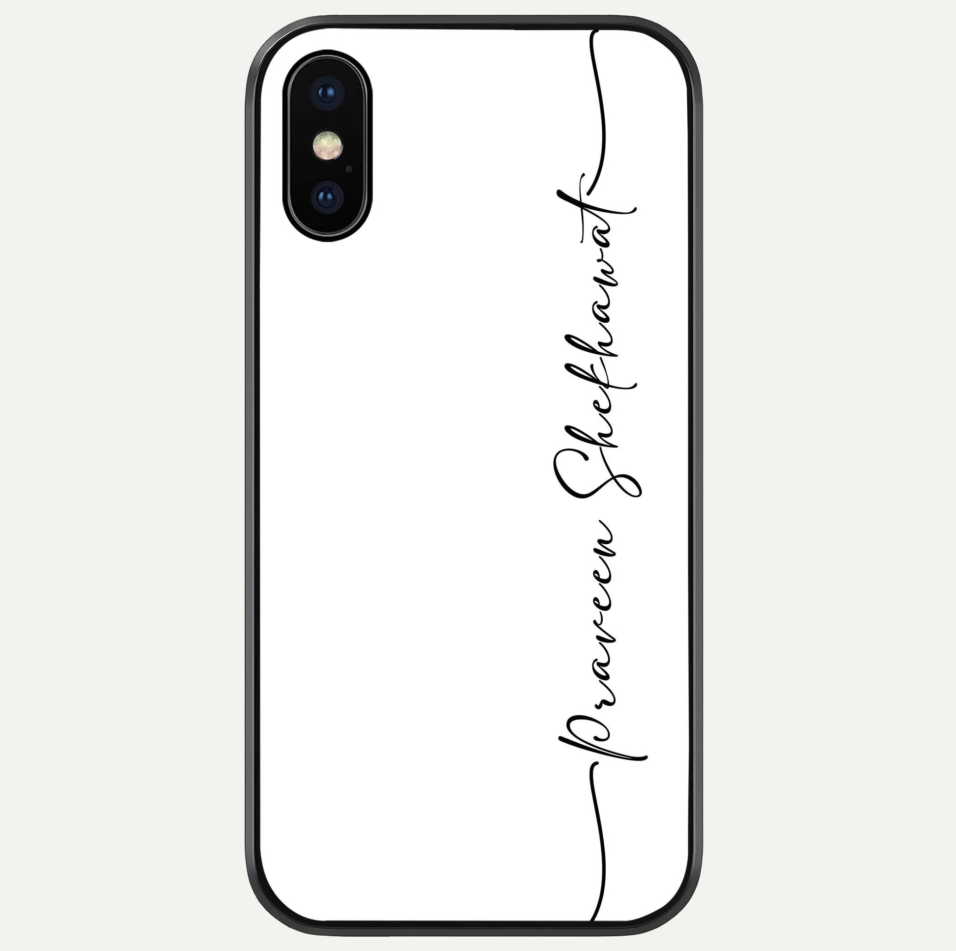 White Tune Custom Name Glass Case For iPhone X by Custom World