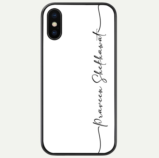 White Tune Custom Name Glass Case For iPhone X by Custom World