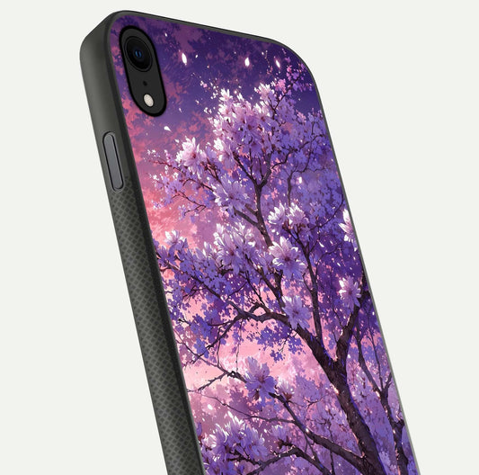 Blossom Tree Glass Case for iPhone X close-up image highlighting tree branches, blossoms, and shine