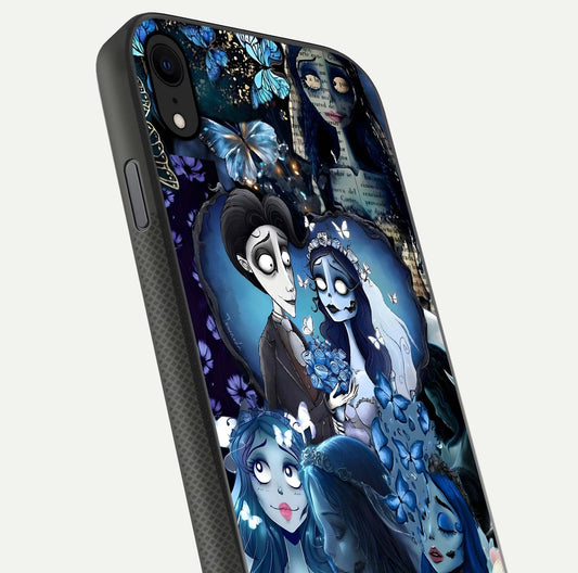 Butterfly Ghost Soul Glass Case for iPhone X close-up shot showing ethereal wing patterns and reflection
