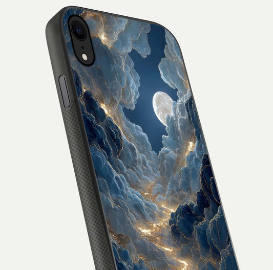 Celestial Cloud Road Glass Case for iPhone X close-up view showing road gradient and cloud reflection shine