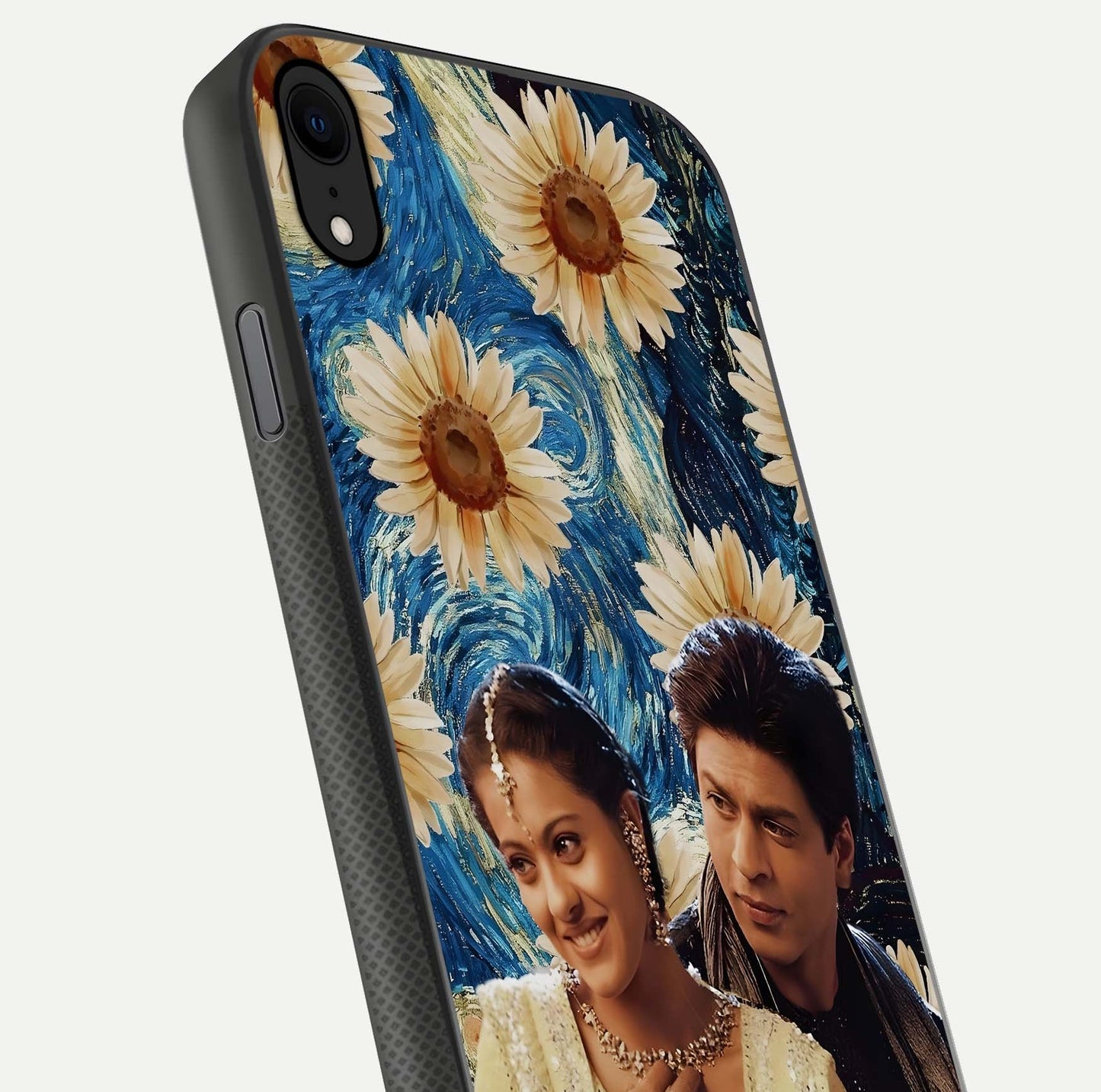 Eternal Love Story Glass Case for iPhone X close-up highlighting couple detail and light reflection