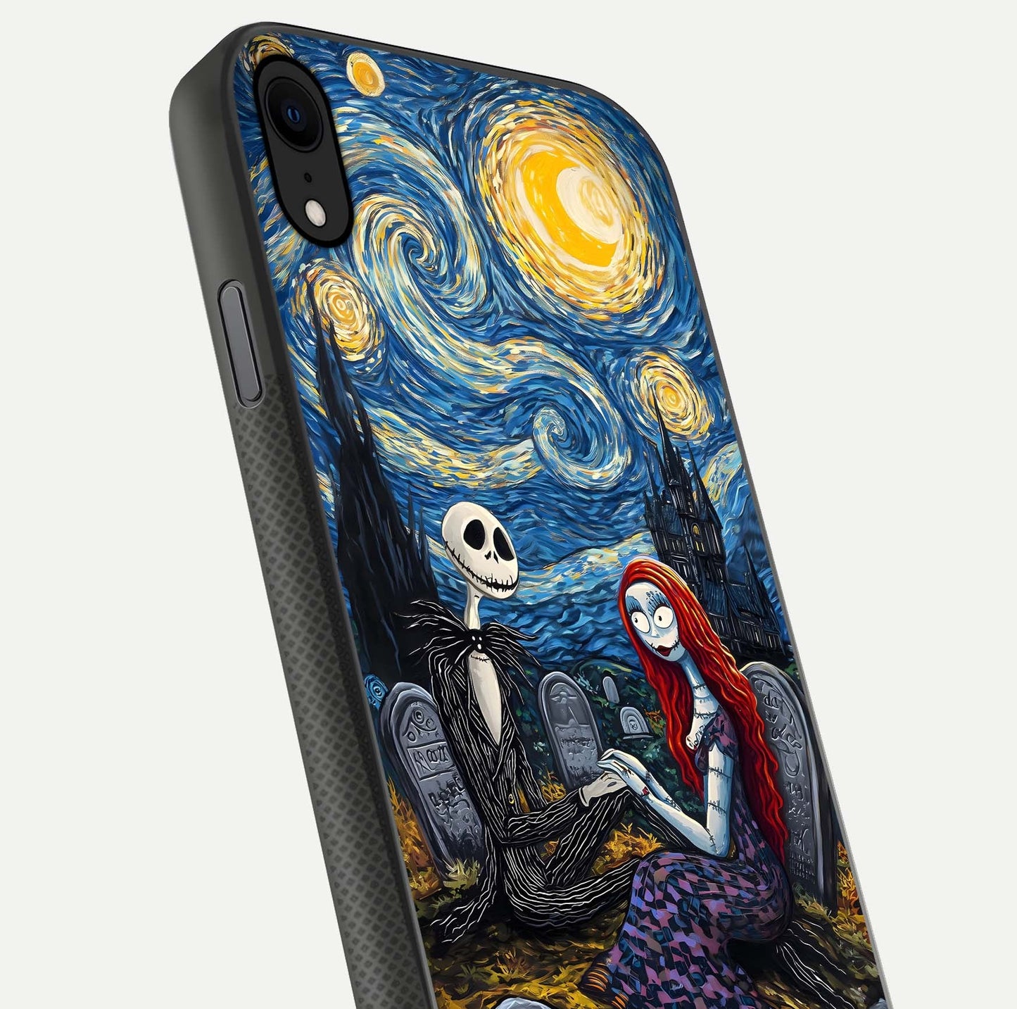 Eternal Night Love Glass Case for iPhone X close-up highlighting stars and reflection glow