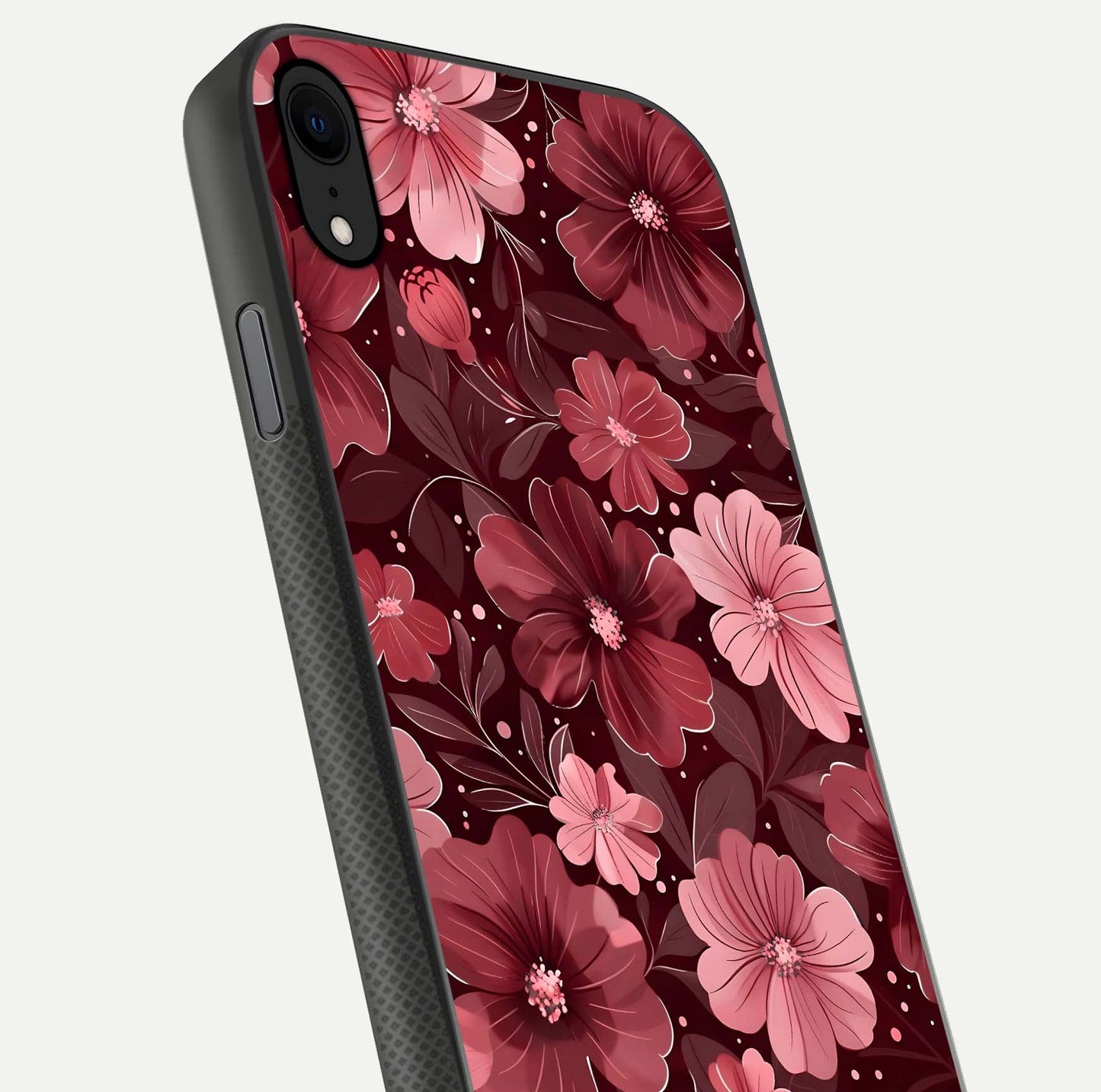 Flower Blush Bloom Glass Case for iPhone X close-up highlighting pastel tones and reflection clarity