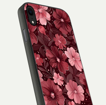 Flower Blush Bloom Glass Case for iPhone X close-up highlighting pastel tones and reflection clarity