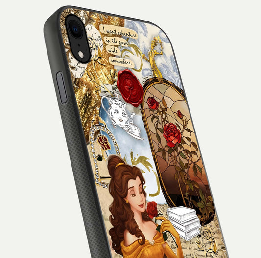 Golden Dream Belle Glass Case for iPhone X close-up angled shot showing gradient tones and reflection polish