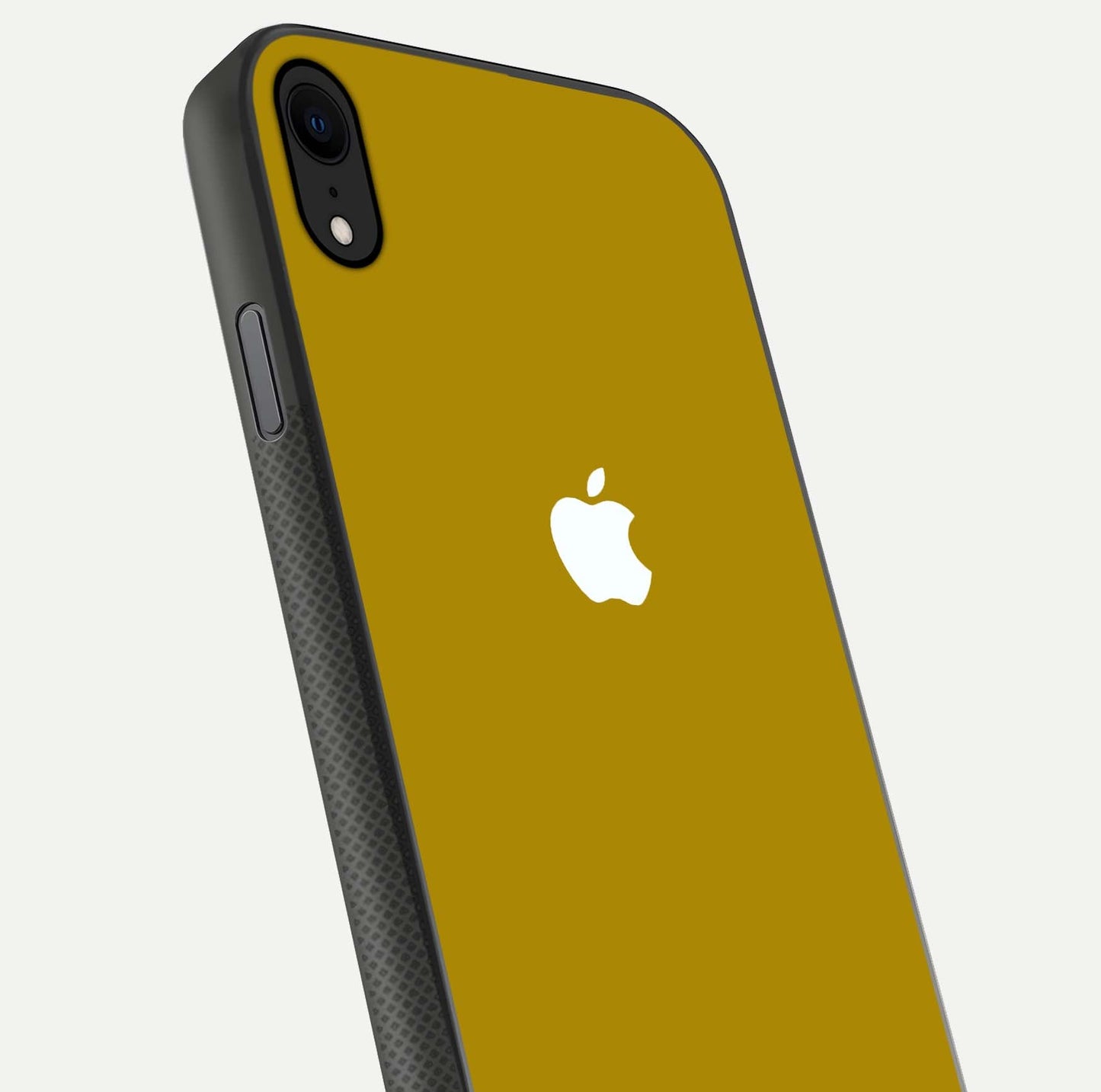 Golden Luxe Aura Glass Case for iPhone X close-up angled shot showing metallic shine and light reflection