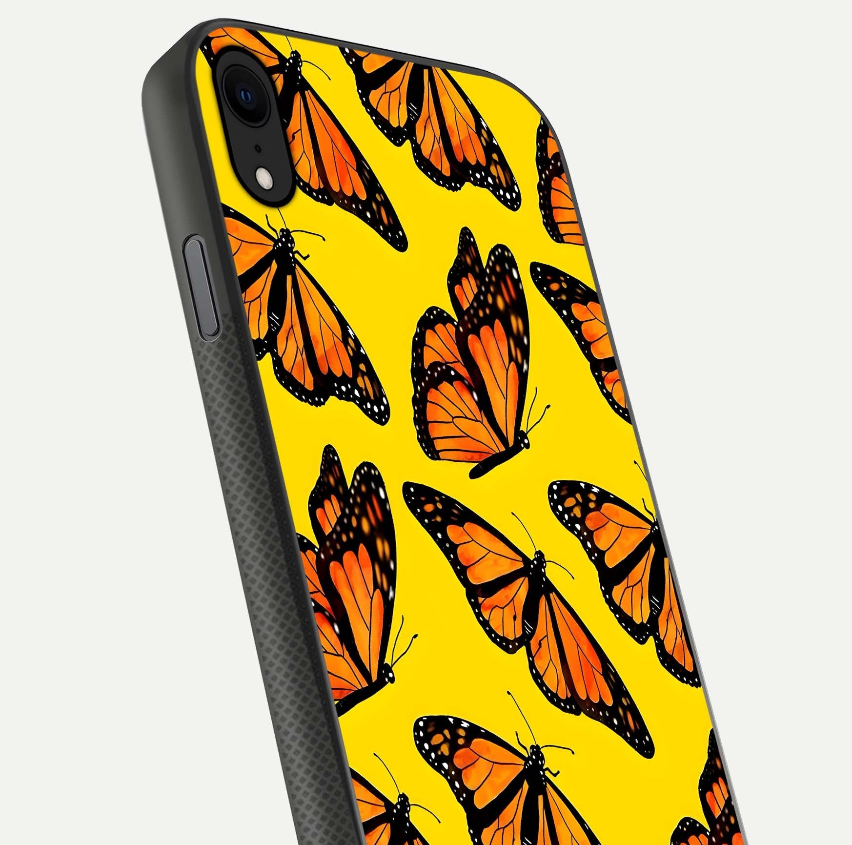 Golden Wing Flight Glass Case for iPhone X close-up angled shot showing metallic wing texture and shine detail