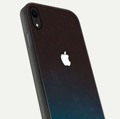 Green Emerald Apple Logo Glass Case for iPhone X close-up angled shot showing color depth and reflection clarity
