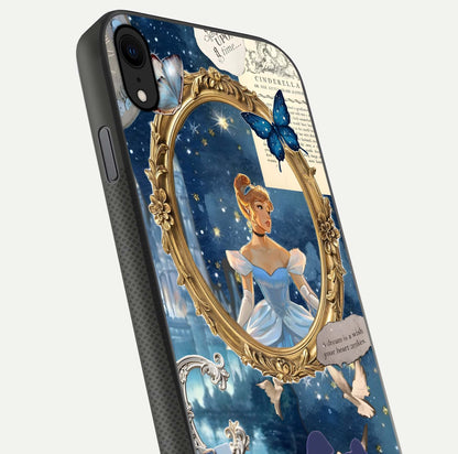 Midnight Queen Glass Case for iPhone X close-up angled shot featuring crown motif and gloss reflection