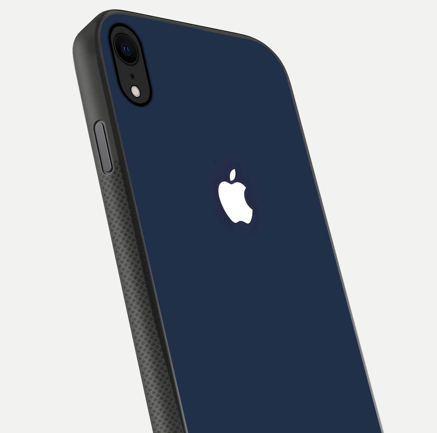 Minimal Apple Night Glass Case for iPhone X close-up angled shot showing clean reflection and soft tone