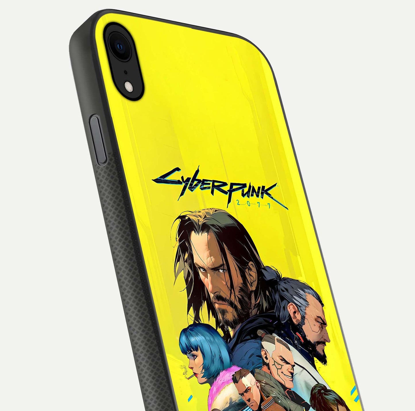 Neon Rebel Genesis Glass Case for iPhone X close-up angled shot showing neon lines and HD reflection