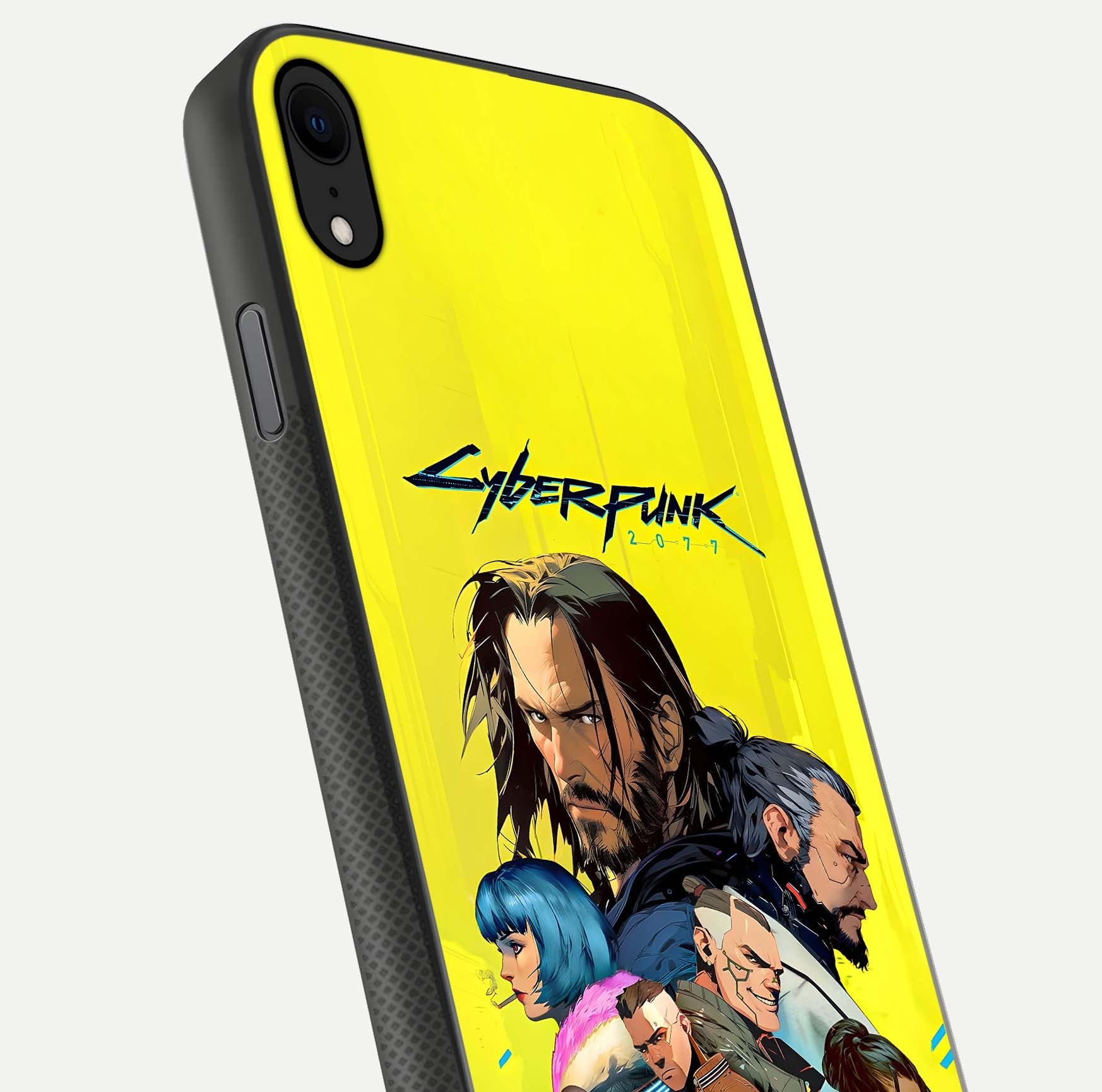 Neon Rebel Genesis Glass Case for iPhone X close-up angled shot showing neon lines and HD reflection