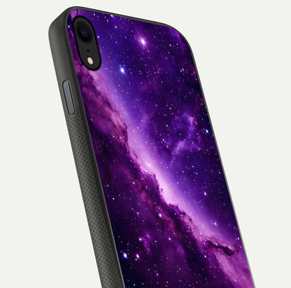 Purple Shade Sky Glass Case for iPhone X close-up angled shot highlighting color gradient and reflection