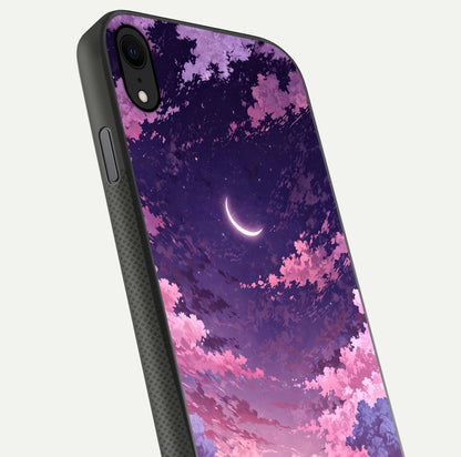 Sky Drift Clouds Glass Case for iPhone X close-up angled shot highlighting cloud texture and reflection