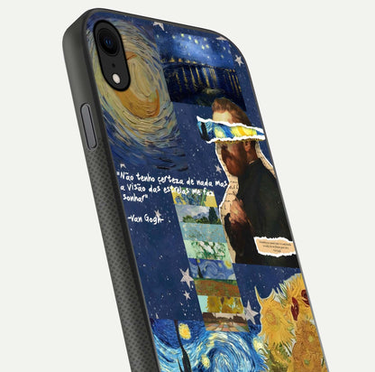 Starry Dream Vision Glass Case for iPhone X close-up angled shot highlighting cosmic light and reflection