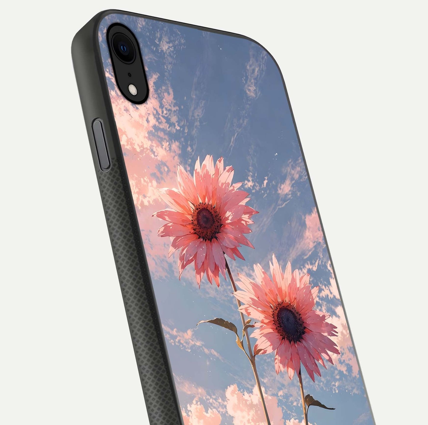 Sunlit Daisy Glow Glass Case for iPhone X close-up angled shot highlighting petal texture and reflection