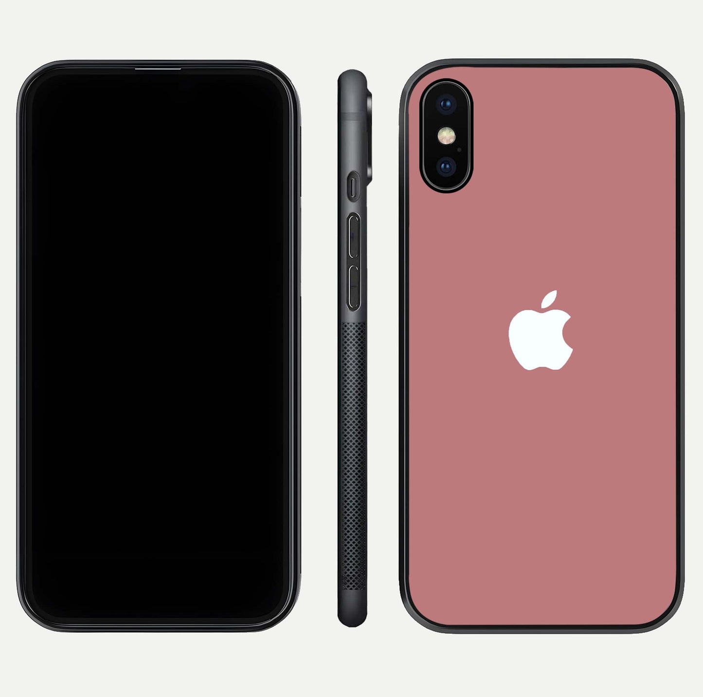 Apple Harmony Glass Case for iPhone X front and back mockup showing harmony pattern and clean edge design