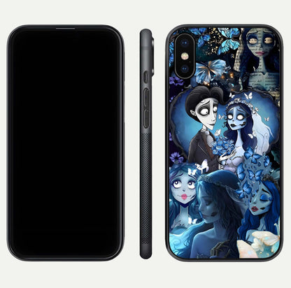 Butterfly Ghost Soul Glass Case for iPhone X front-and-back layout highlighting dark art balance and HD shine