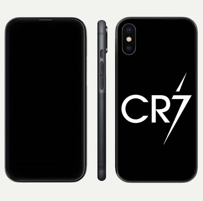 CR7 Elite Strike Glass Case for iPhone X dual-view layout showing sport tones and edge clarity