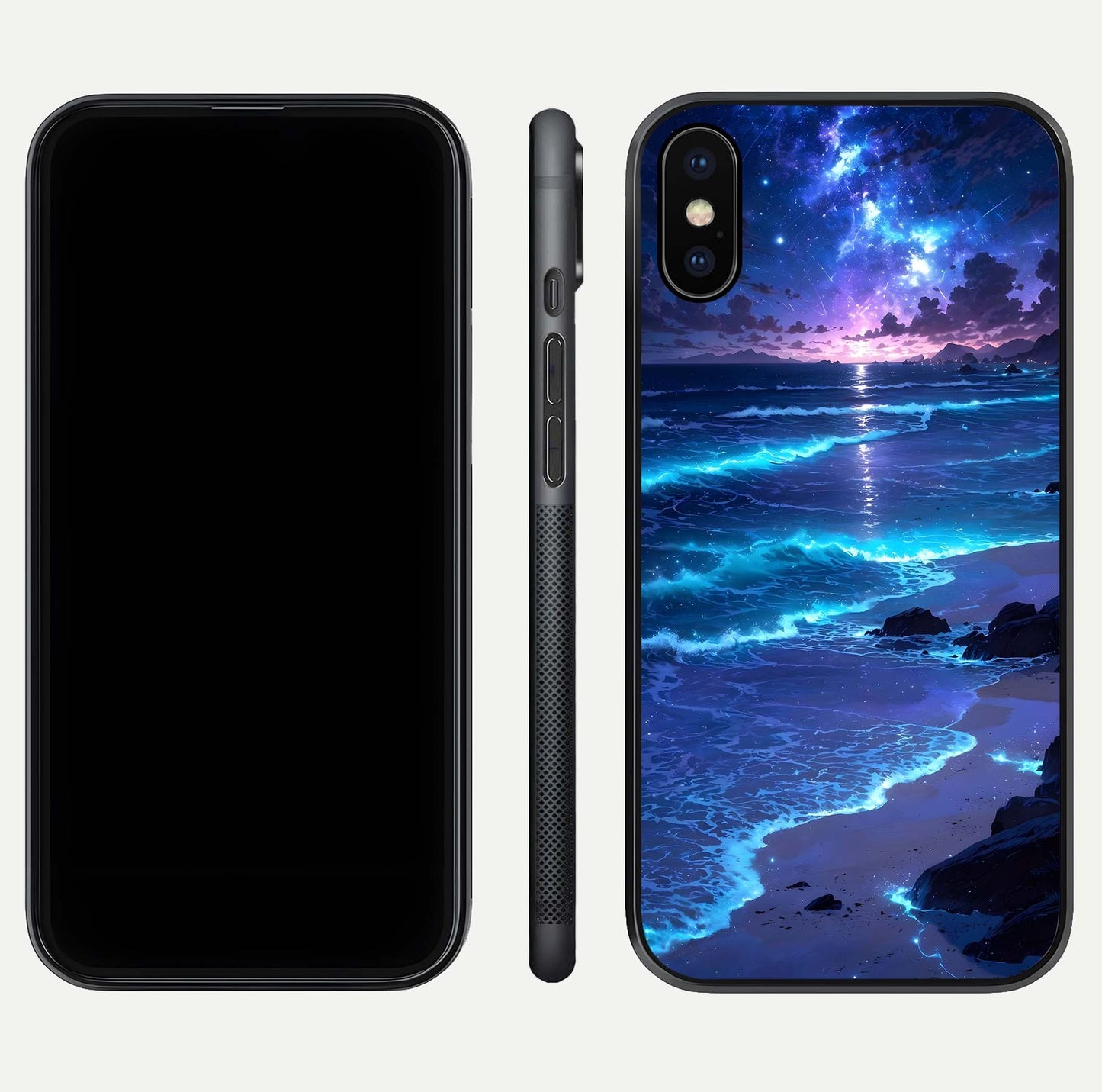 Classic Damn Look Glass Case for iPhone X dual-view layout showing design clarity and glass polish