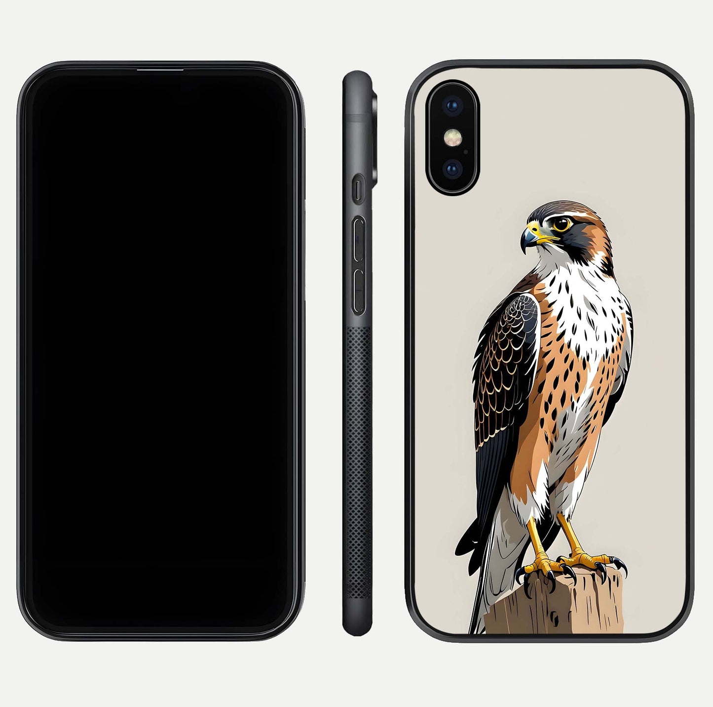 Clever Eagle Glass Case for iPhone X dual-view layout showing design symmetry and smooth finish