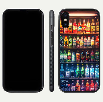 Colorful Soda Bottles Glass Case for iPhone X dual-view layout displaying playful tones and gloss clarity