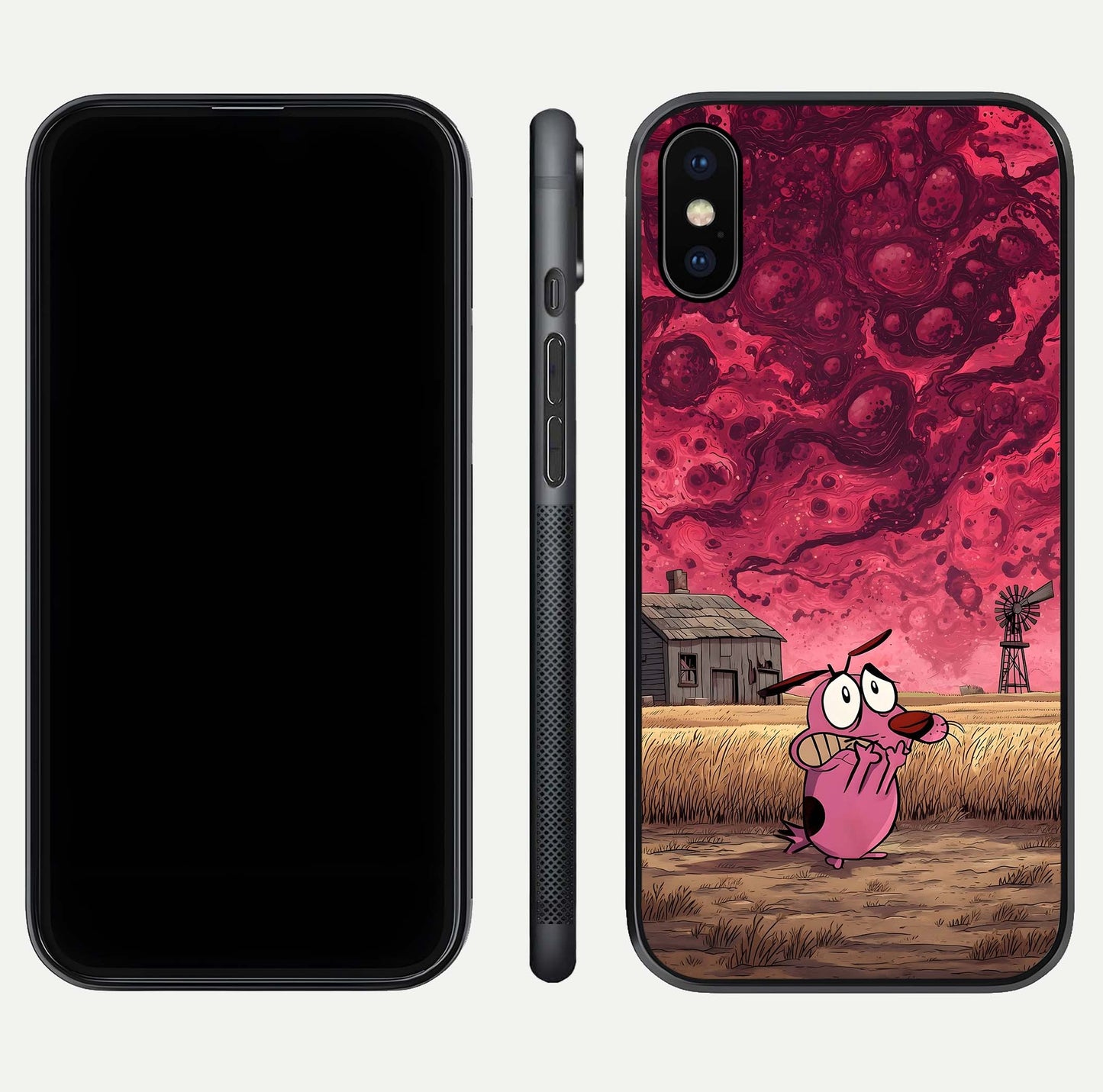 Courage Under Sky Glass Case for iPhone X dual-view layout displaying text alignment and glass finish