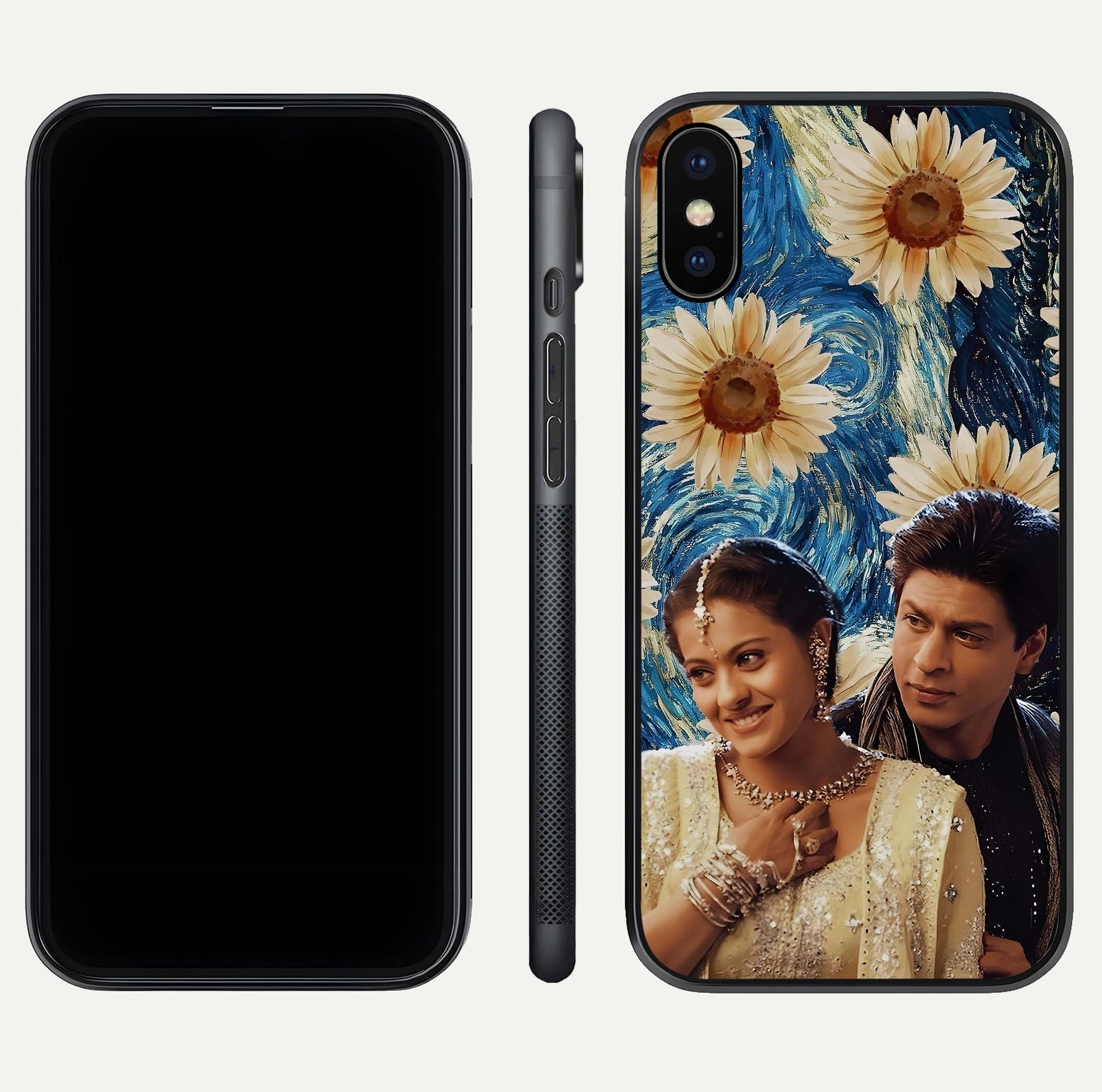Eternal Love Story Glass Case for iPhone X dual-view layout displaying soft hues and smooth glass