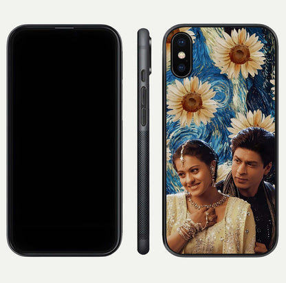 Eternal Love Story Glass Case for iPhone X dual-view layout displaying soft hues and smooth glass