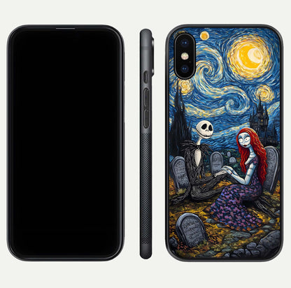 Eternal Night Love Glass Case for iPhone X dual-view layout displaying HD art and curved polish