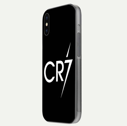 CR7 Elite Strike Glass Case for iPhone X side-angle image showing polished edges and vibrant design